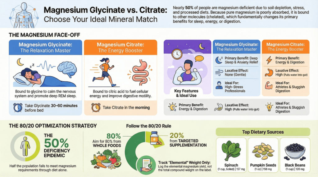 The Ultimate Magnesium Guide Glycinate vs. Citrate for Optimization