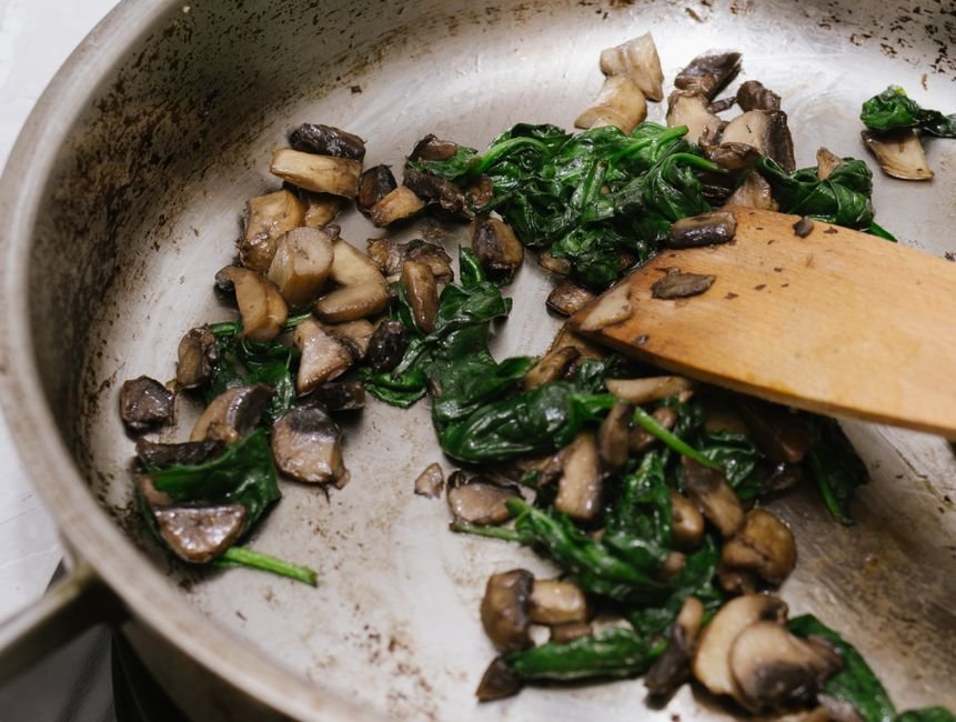 cooked spinach