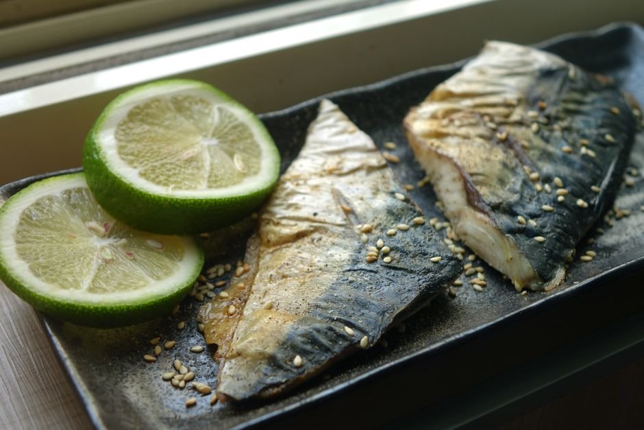 cooked mackerel fillet